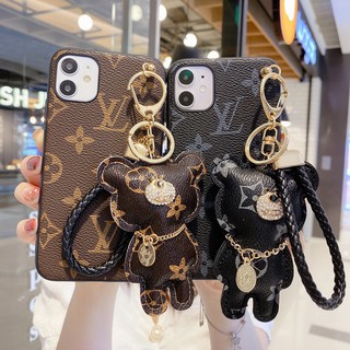 Original LV Mobile Phone Case Apple Protective Cover Vintage Accessories Cute Bear Shape Package For iPhone11 11Pro 11ProMAX iPhone7 / 8 / SE2020 7plus 8plus Apple X XR XSMAX
