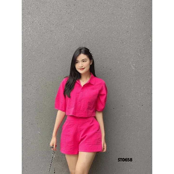 (HÀNG MỚI) SÉT ĐŨI NỮ 2 MÓN CỔ SƠ MI DÁNG LỬNG SANG CHẢNH