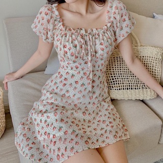 SACHI DRESS - Đầm nhún nhún ngực cột nơ
