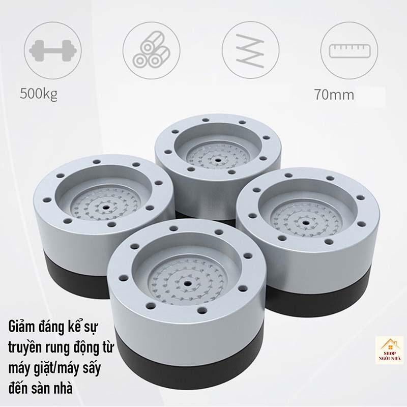 Bộ 4 Đế Kê Máy Giặt, Tủ Lạnh, Chân Bàn Bằng Silicon Cứng Chống Rung [ĐẾ MÁY GIẶT]