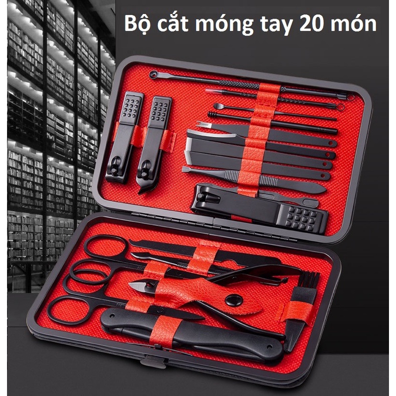 Bộ bấm móng tay 20 món thép không gỉ-bộ cắt móng tay cao cấp