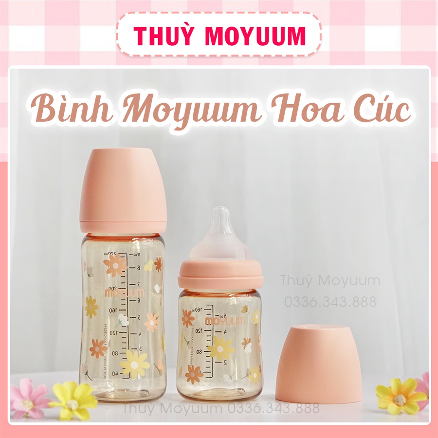 Bình sữa Moyuum Hoa cúc, Moyuum Hồng, Moyuum Daisy 170ml/270ml Hàn quốc