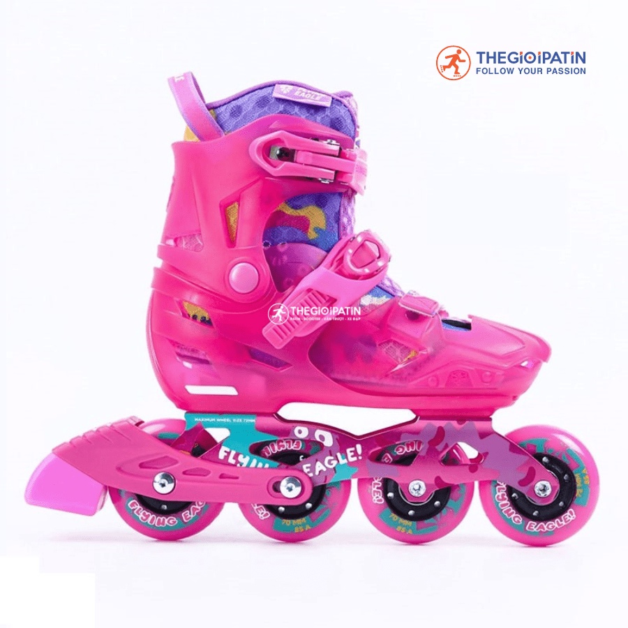 Giày Patin Trẻ Em COUGAR - Flying Eagle S8, Có 8 bánh đèn phát sáng, tặng kèm phụ kiện tay chân