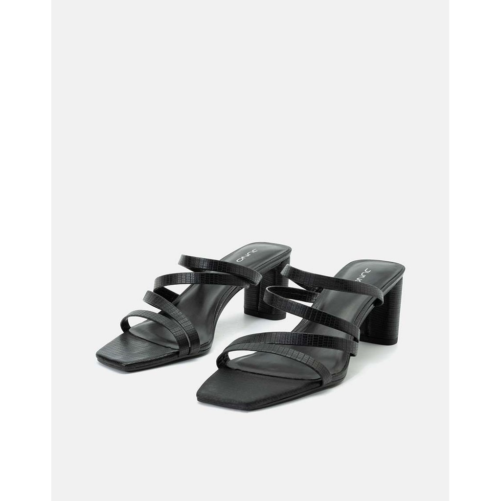 JUNO - Giày Sandal Mũi Vuông Phối Si Vân - SD07060