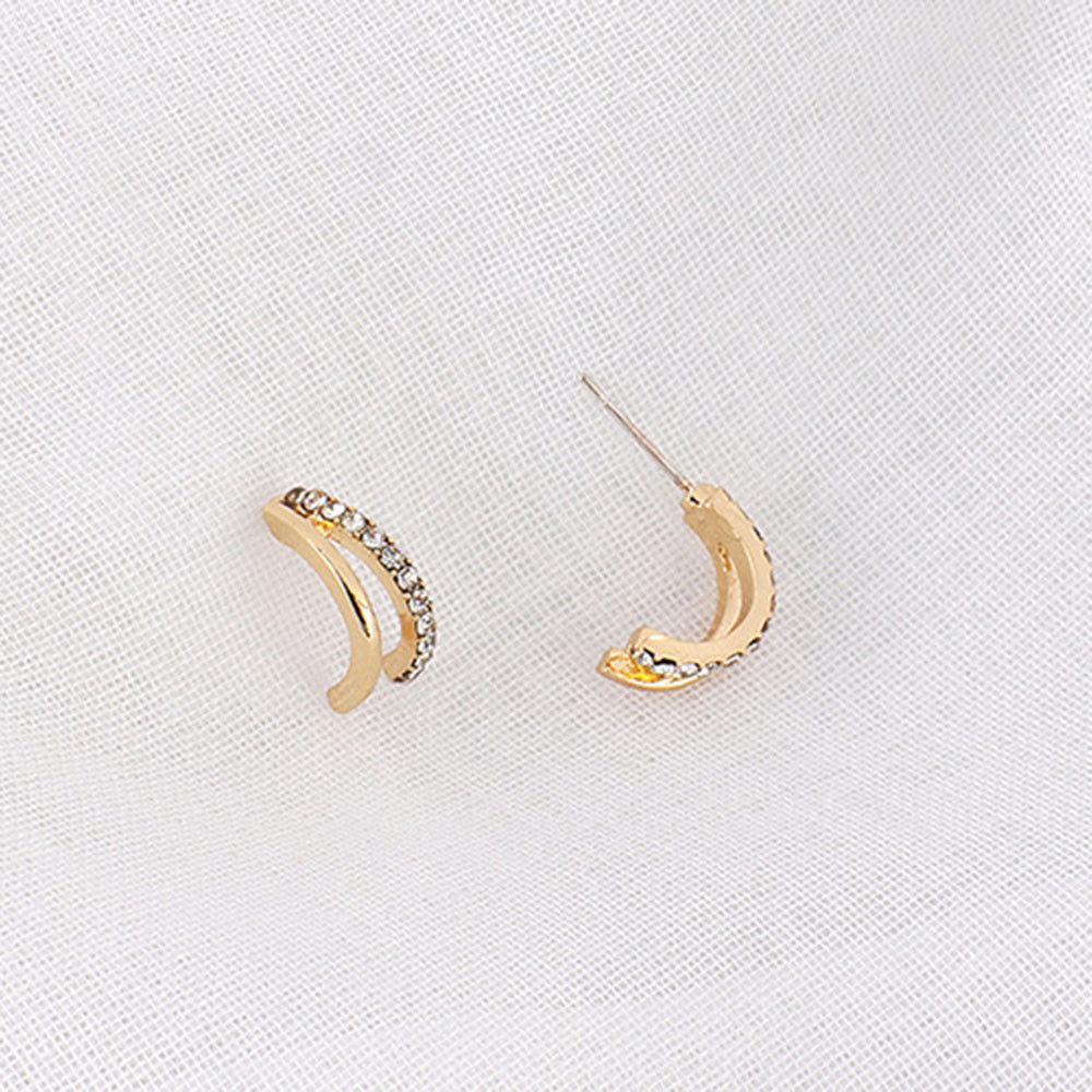 Korean Geometric Simple Silver Hoop Earrings Women