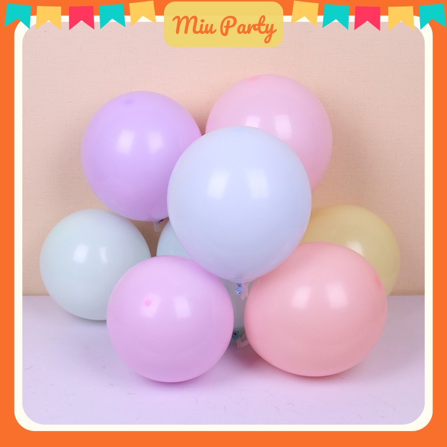 Set 10 Bong Bóng Màu Pastel, Maccaron Ngọt Ngào Dễ Thương Bóng Bay Trang Trí Sinh Nhật, Sự Kiện, Đám Cưới