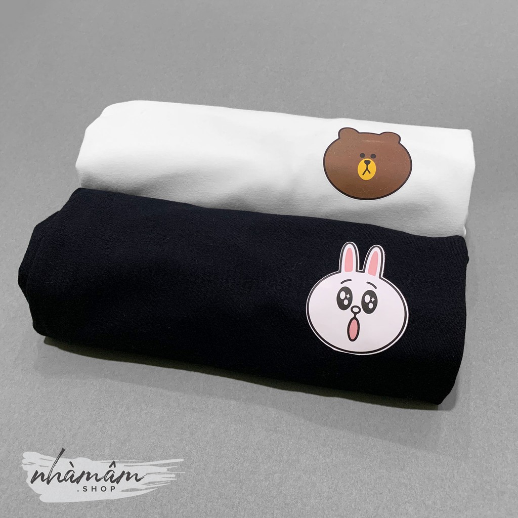Áo Thun Cặp Đôi cotton 100% (Ảnh Thật) - Mẫu Brown - Cony