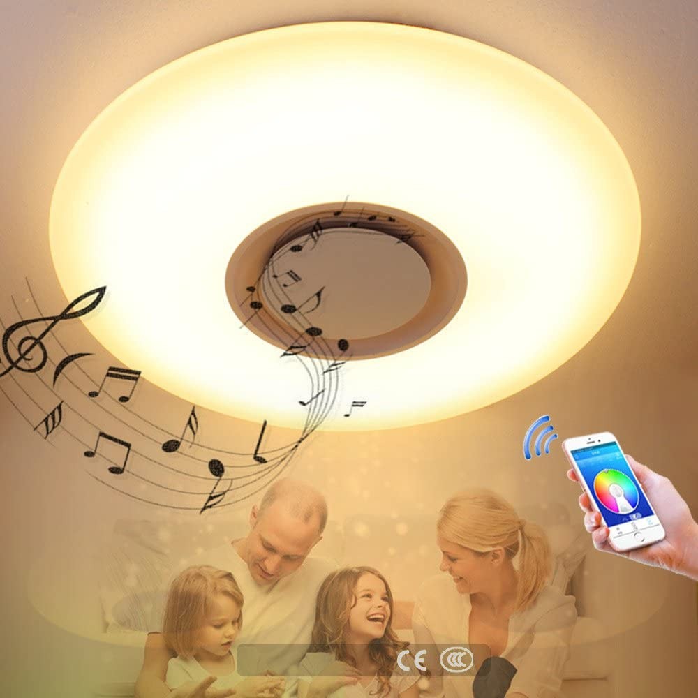 Đèn led RGB kiêm loa ốp trần thông minh - Đèn led ốp trần kiêm loa Bluetooth 36w 72w điều khiển qua điện thoại