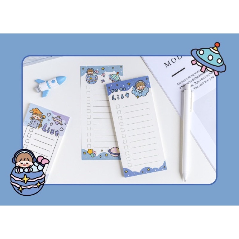 Giấy note ghi chú To do list 50 tờ hoạ tiết cô gái xinh xắn