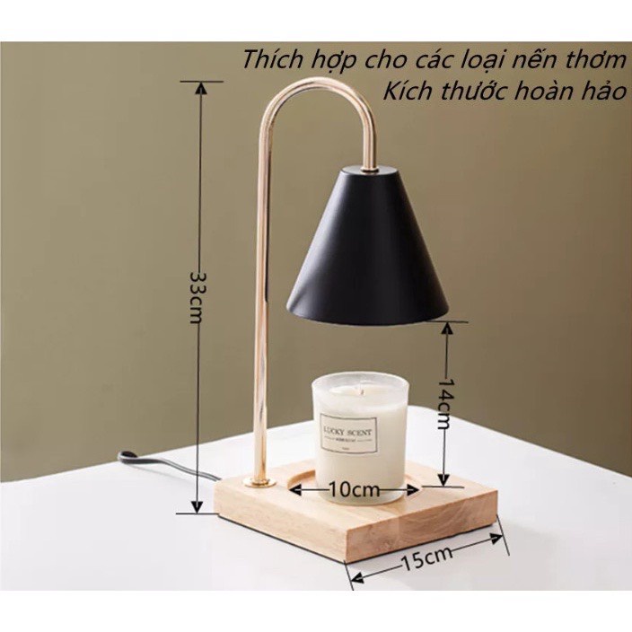 Đèn Đốt Nến Thơm Để Bàn Siêu Sang Chảnh (Tặng Kèm 2 Bóng Đèn) JA Shop