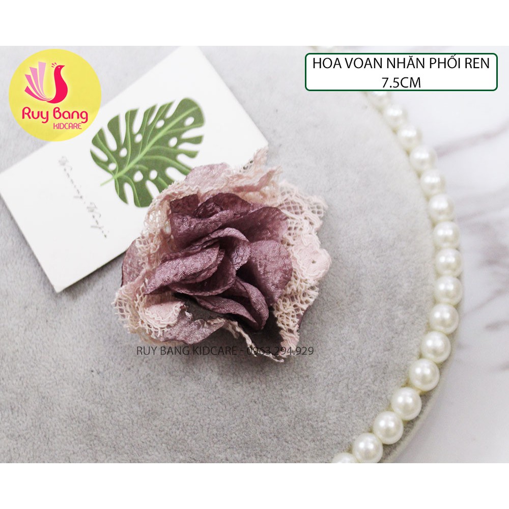 Hoa xốp phối ren ❤️FREESHIP❤️Hoa vải voan HQ