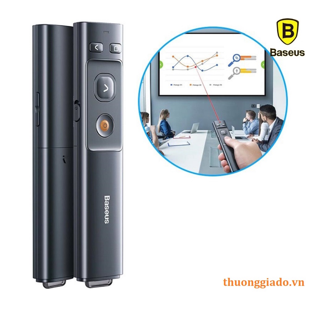 Denshitaro Bút Laser trình chiếu Baseus Orange Dot Wireless Presenter D00-803