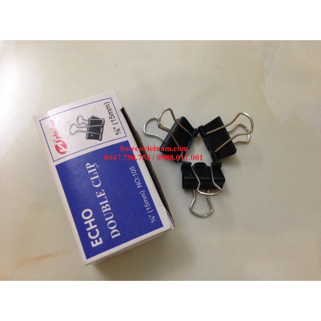Hộp 12 chiếc Kẹp đen kẹp bướm Echo/Slecho 15mm. 19mm, 25mm, 32mm, 41mm, 51mm HÀNG LOẠI 1