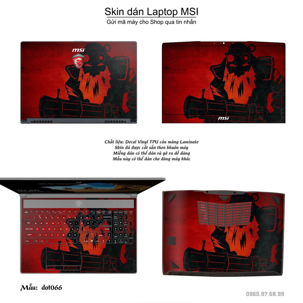 Skin dán Laptop MSI in hình Dota 2 nhiều mẫu 11 (inbox mã máy cho Shop)