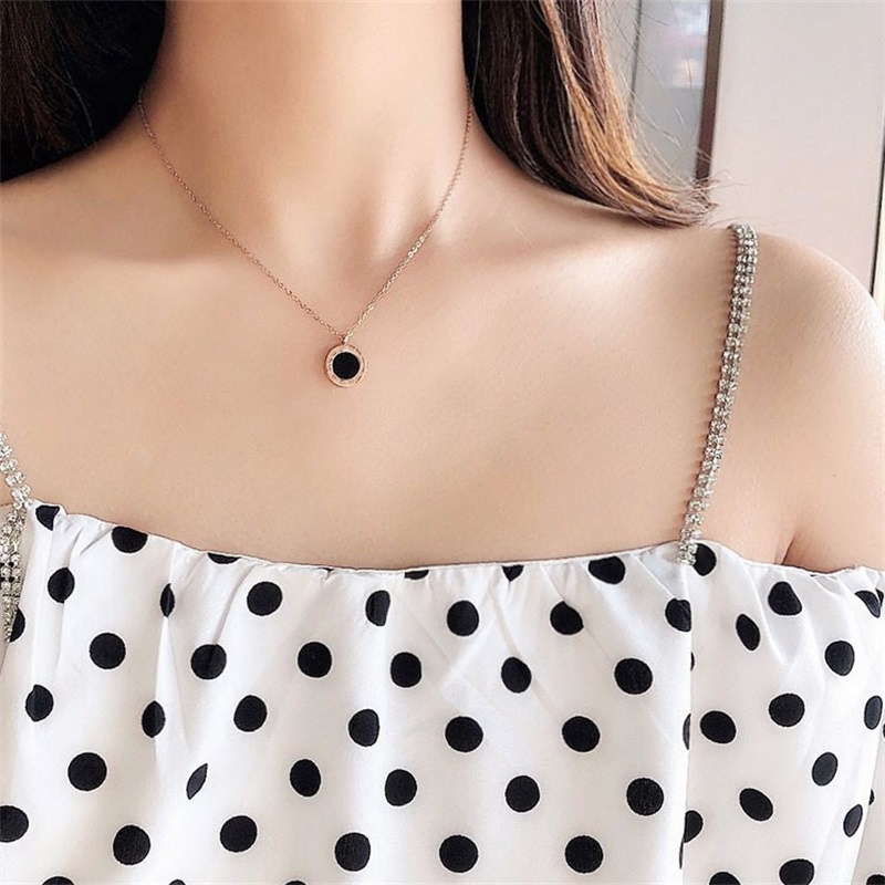 Dây chuyền thép titan hai mặt màu trắng đen cao cấp