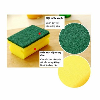 Sét 3 miếng mút rửa chén 2 mặt