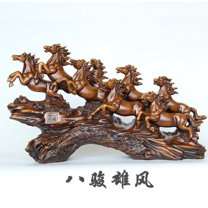 TƯỢNG GỖ BÁT MÃ TRUY PHONG