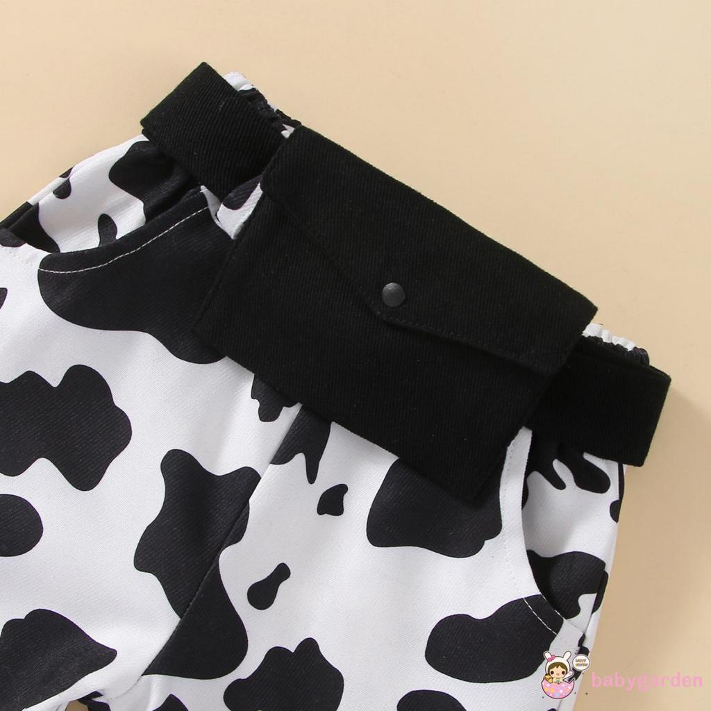 Set Áo Tank Top + Quần Dài Họa Tiết Da Báo + Túi Đeo Thắt Lưng Dành Cho Bé 1-6 Tuổi