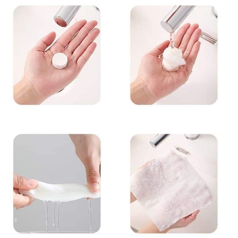 Túi 20 khăn ướt hình viên kẹo bỏ túi du lịch
