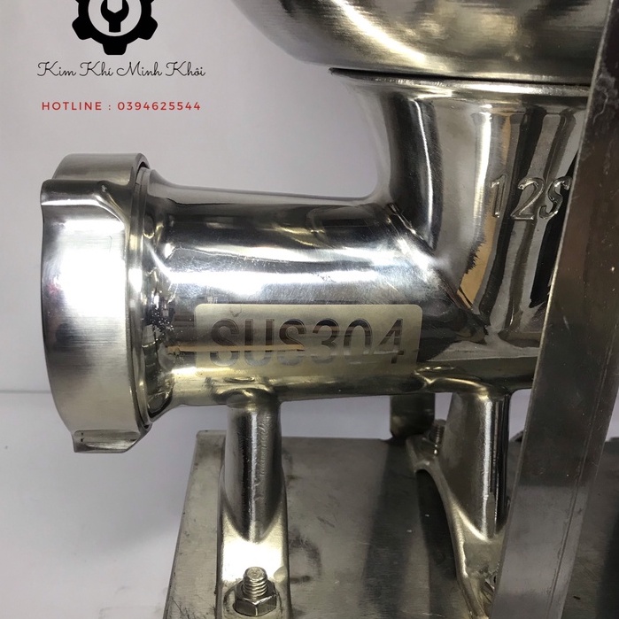[Inox 304] Cối đùn thịt 12 liền bệ inox, xay cua đa năng| Máy xay thịt đùn công nhiệp, cối đùn xương