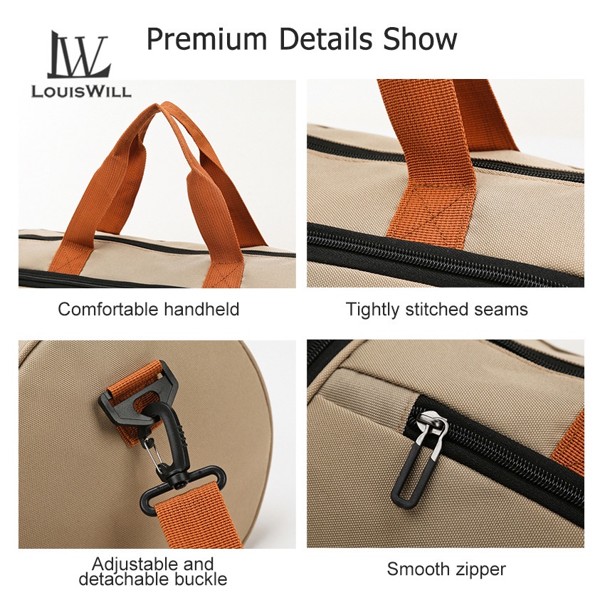 Túi xách du lịch LOUISWILL bằng vải oxford chống thấm nước tiện dụng dành cho nam và nữ