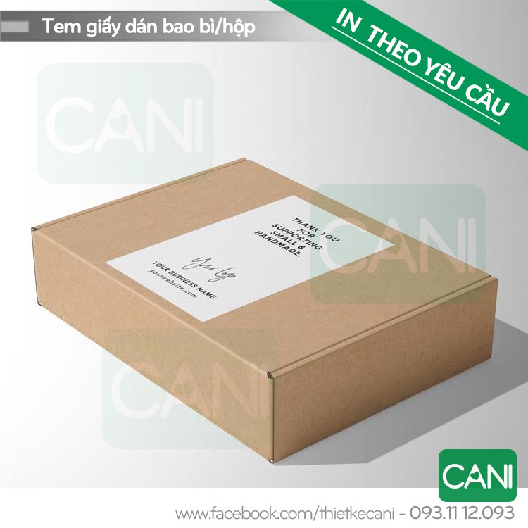 200c -500c Tem giấy Decal dán hộp  In theo yêu cầu Sticker nhãn giấy niêm phong CANI