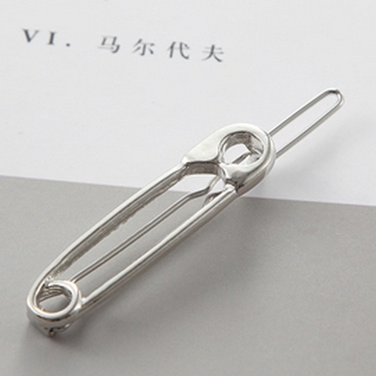Minimalist Hollow Creative Metal Pin Shape Hairpin Side Clip Girl Hair Accessories