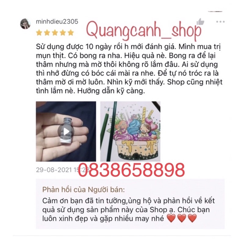 Tẩy nốt ruồi, tàn nhang, mụn cóc , mụn thịt HandMade (lọ 2ml)