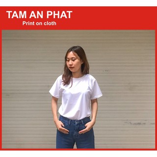 Áo Thun Trơn Màu Trắng Giá Rẻ [ in chuyển nhiệt lên màu đẹp ]