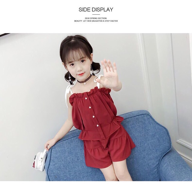 Set bộ đũi đùi khuy ngọc buộc dây vai