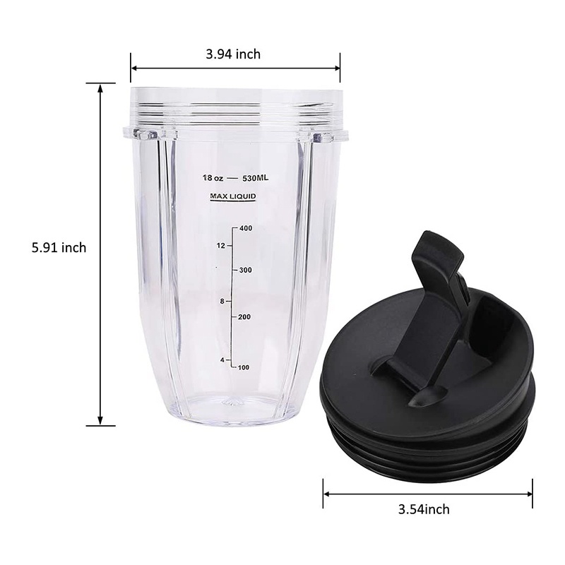 Bộ 2 Cốc Đánh Trứng 18Oz Thay Thế Cho Ninja Auto IQ BL480 BL642 BL450 BL682 BL480 BL490 BL640 BL680