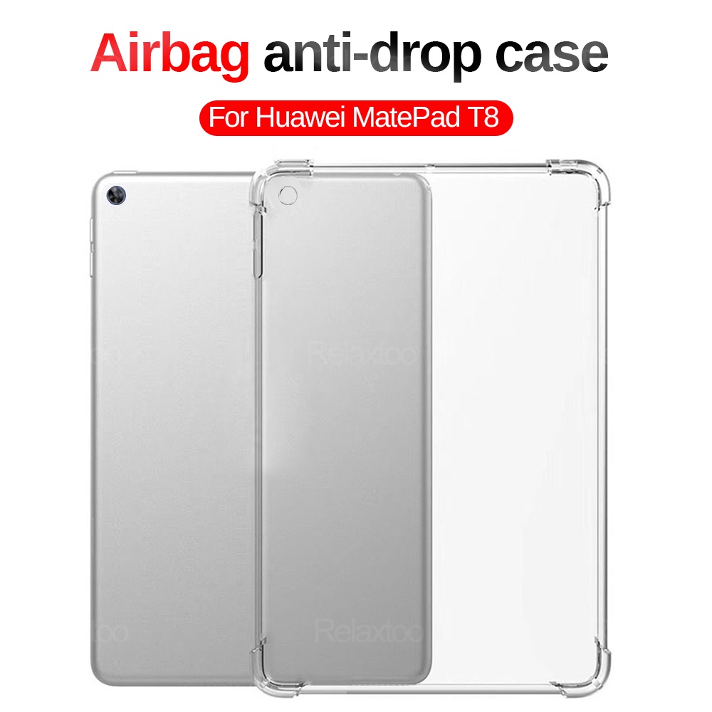 Ốp máy tính bảng TPU silicon mềm trong suốt chống sốc bảo vệ 360 độ cho Huawei MediaPad T8 T5 8.0 10.1 T3 7.0 9.6 C5 10.1