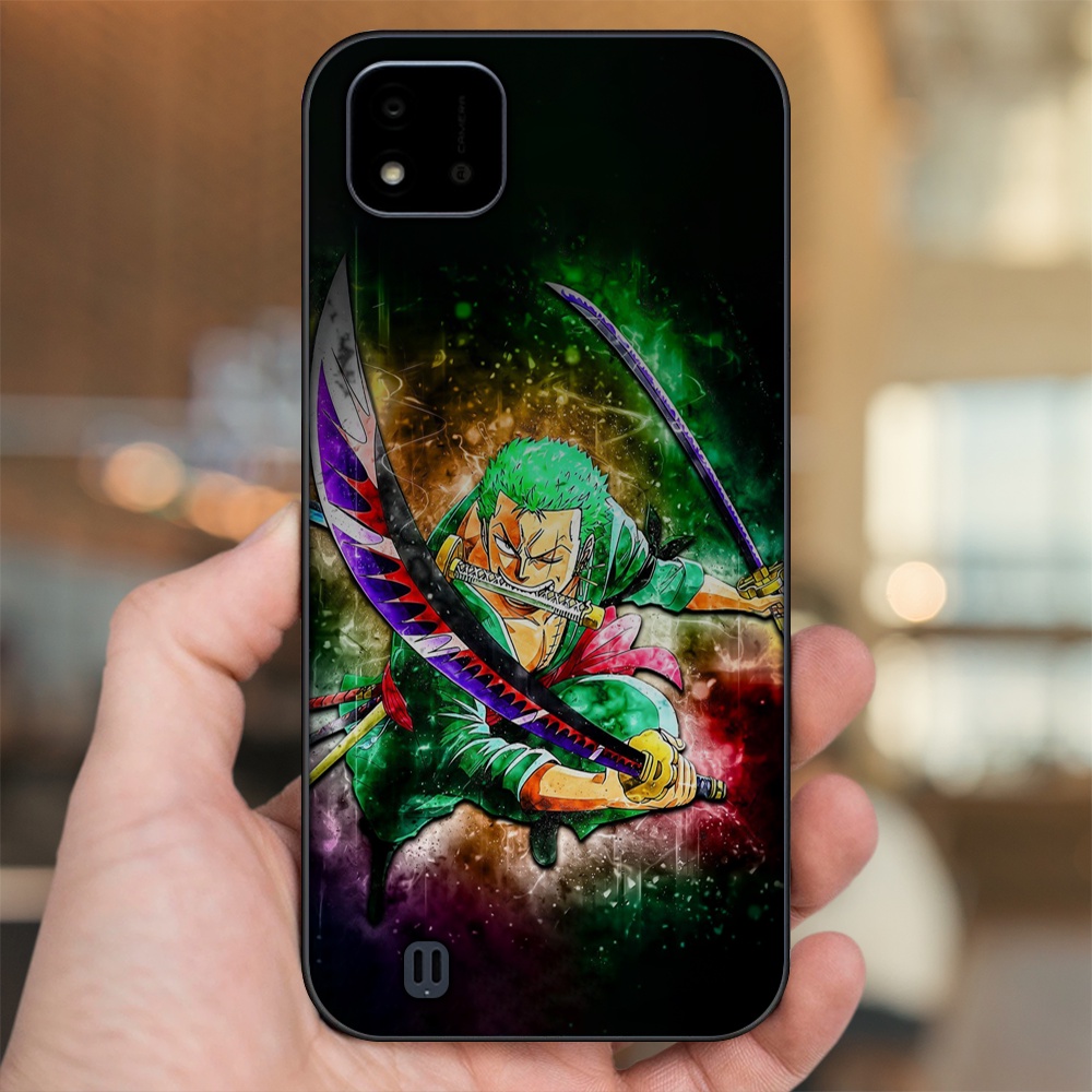 Ốp lưng Realme C11 2021, C20 viền đen in hình Zoro One Piece