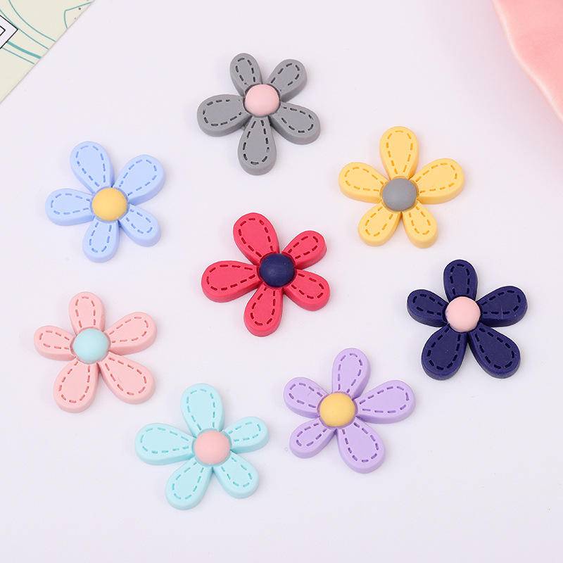 Phụ Kiện Mặt Charm Hình Hoa Năm Cánh Nhiều Màu Dùng Trang Trí Giày/Giày DIY