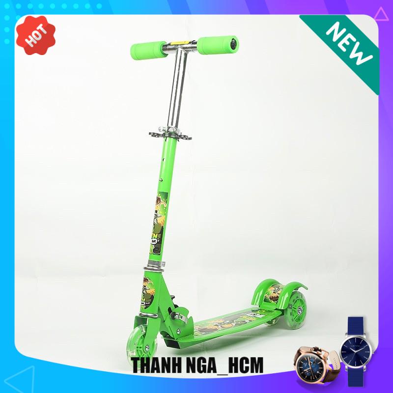 [Mã LIFE0503TOYS1 giảm 10% đơn 150k] xe scooter SẮT 3 bánh có đèn phát sáng cho bé, xe trượt cho bé