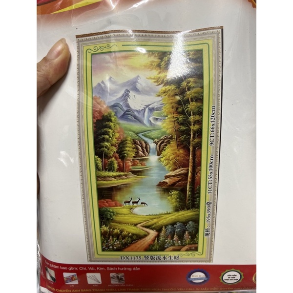 tranh thêu chữ thập phong cảnh dx1175 (55x100)