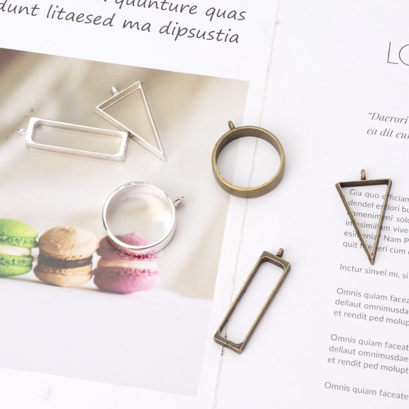 Set 5 Khay Kim Loại Làm Mặt Trang Sức DIY