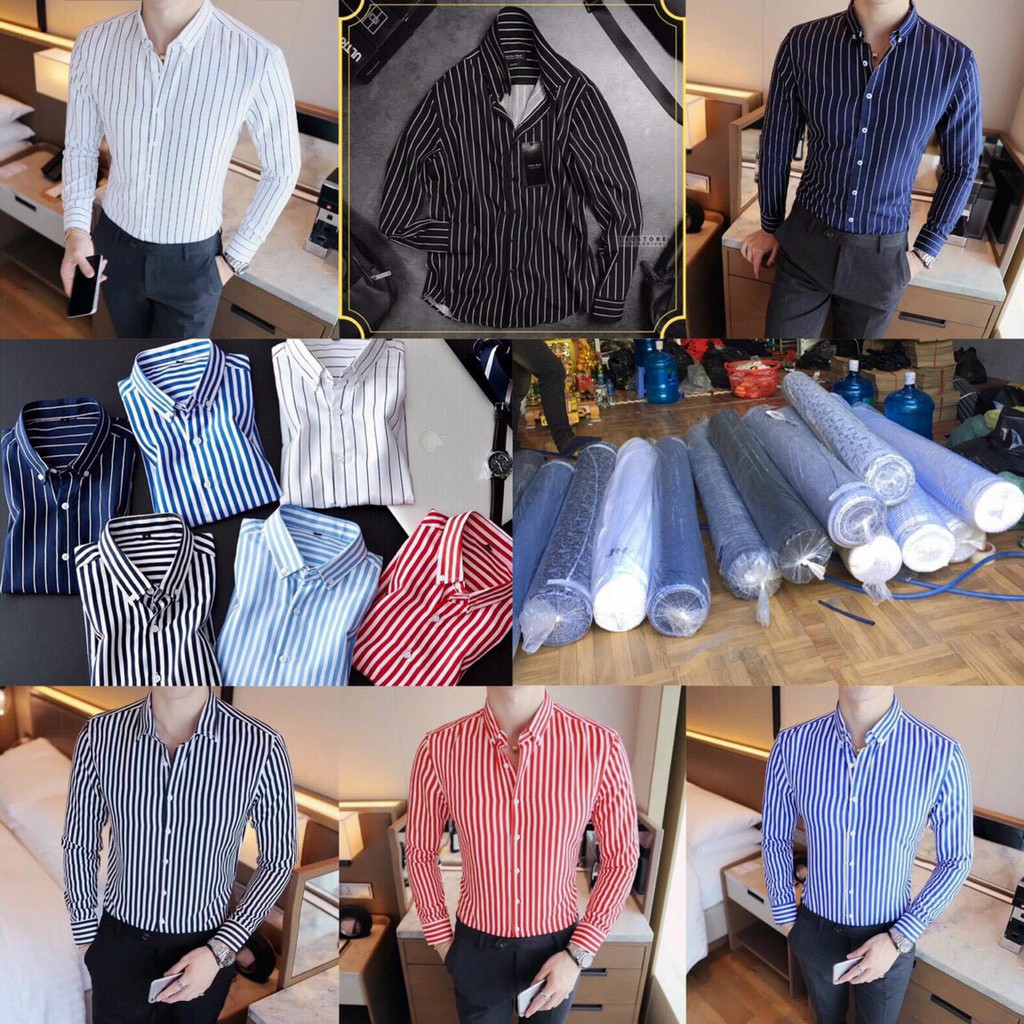 Áo Somi Nam Kẻ Sọc Juveno Cao Cấp Nhiều Màu, Chất Đẹp, Không Bai Xù, Đủ Size 45-78Kg | BigBuy360 - bigbuy360.vn
