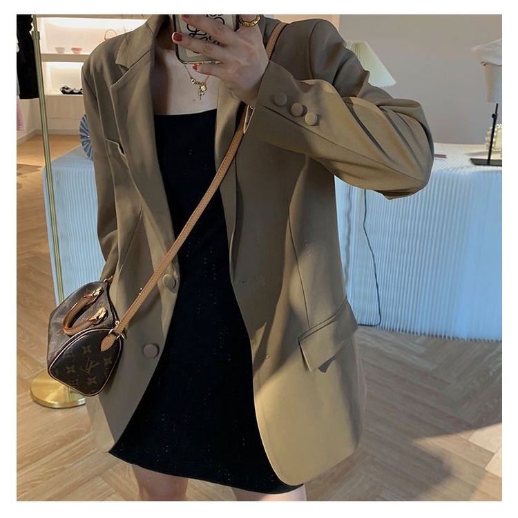 Aó khoác blazer Nữ dáng ôm kiểu hàn quốc hai lớp dày dặn có đệm vai hàng đẹp
