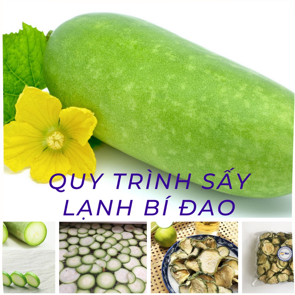 Bí đao thái lát sấy lạnh Robi Mart gói 500g - Giảm cân thanh nhiệt đẹp da