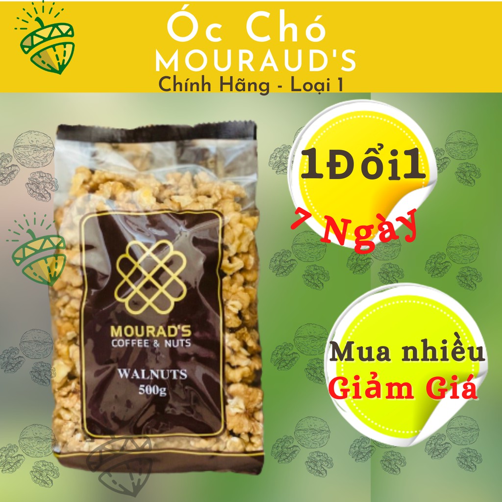 Nhân óc Chó sấy - Hạt óc Chó Tách Vỏ úc Mourad's 500g (Làm sữa / Ăn Kiêng / ăn Vặt/ ăn Dặm)