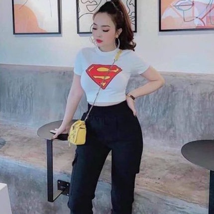 Áo CROPTOP siêu nhân supermen xu hướng giới trẻ