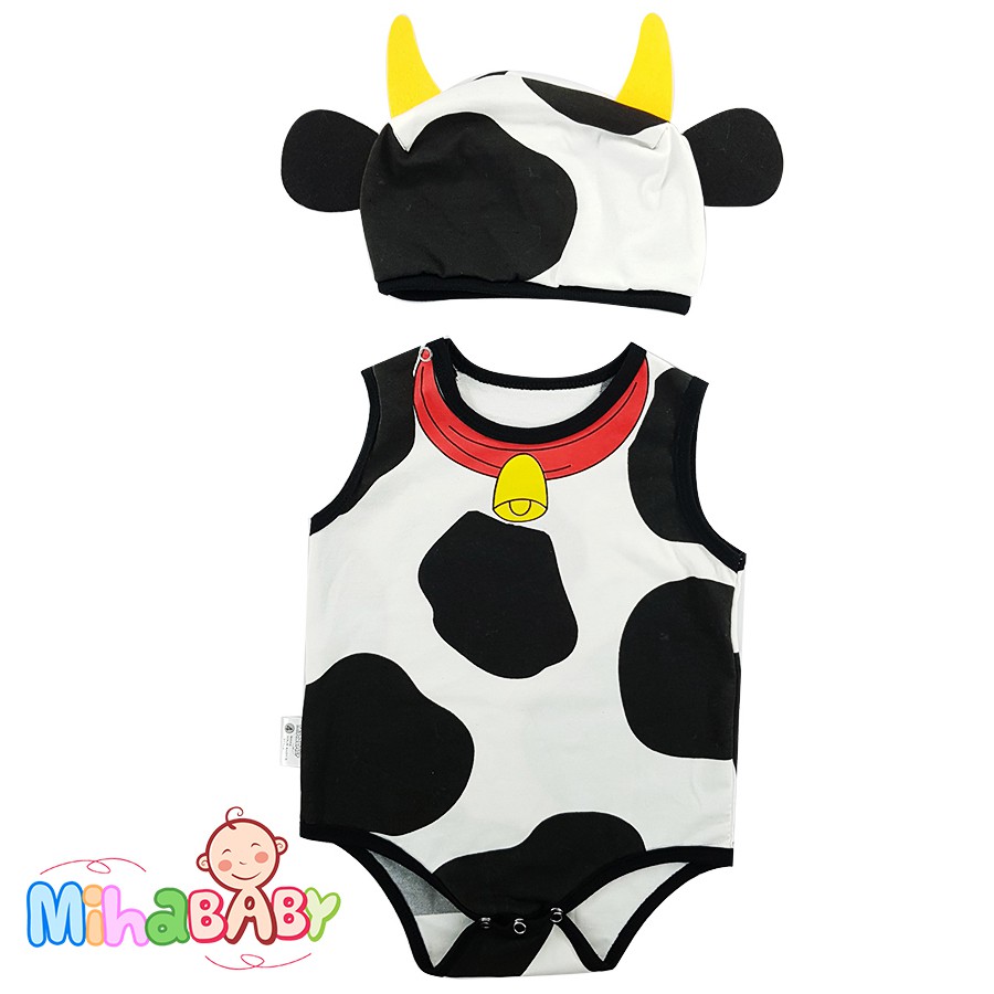 Bộ Bodysuit Chip Bò Sữa Cho Bé