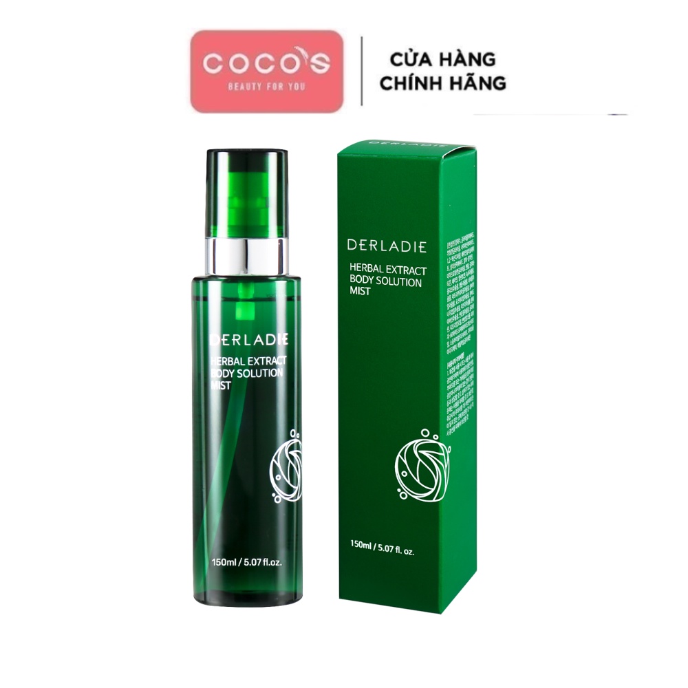 Xịt 4in1 Loại Bỏ Mụn, Mờ Thâm Body Derladie Herbal Extract Body Solution Mist 150ml