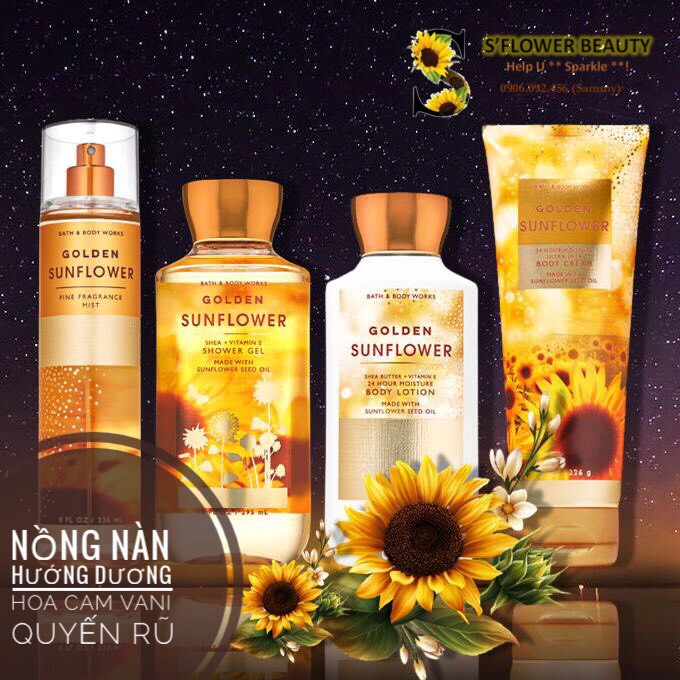 Kem Dưỡng Thể Mịn Da Bath &amp; Body Works Body Cream - Golden Sunflower | Lavender In Bloom | Champagne Apple &amp; Honey