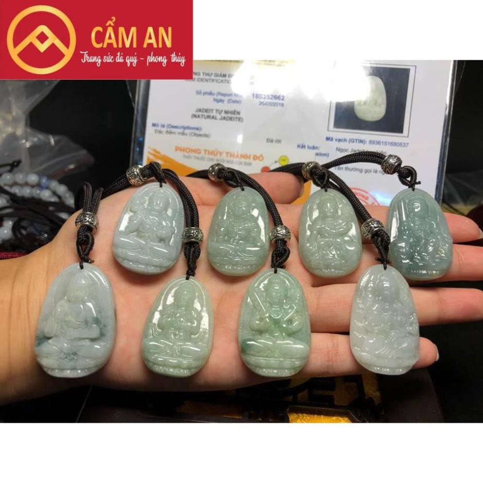 Mặt dây đá tư nhiên tạc Hư Không Tạng Bồ Tát - Phong thủy Cẩm AN