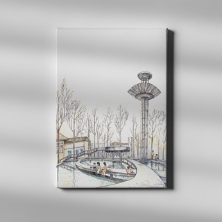 Tranh treo tường Hồ con rùa | Sài Gòn xưa | Soyn SG004