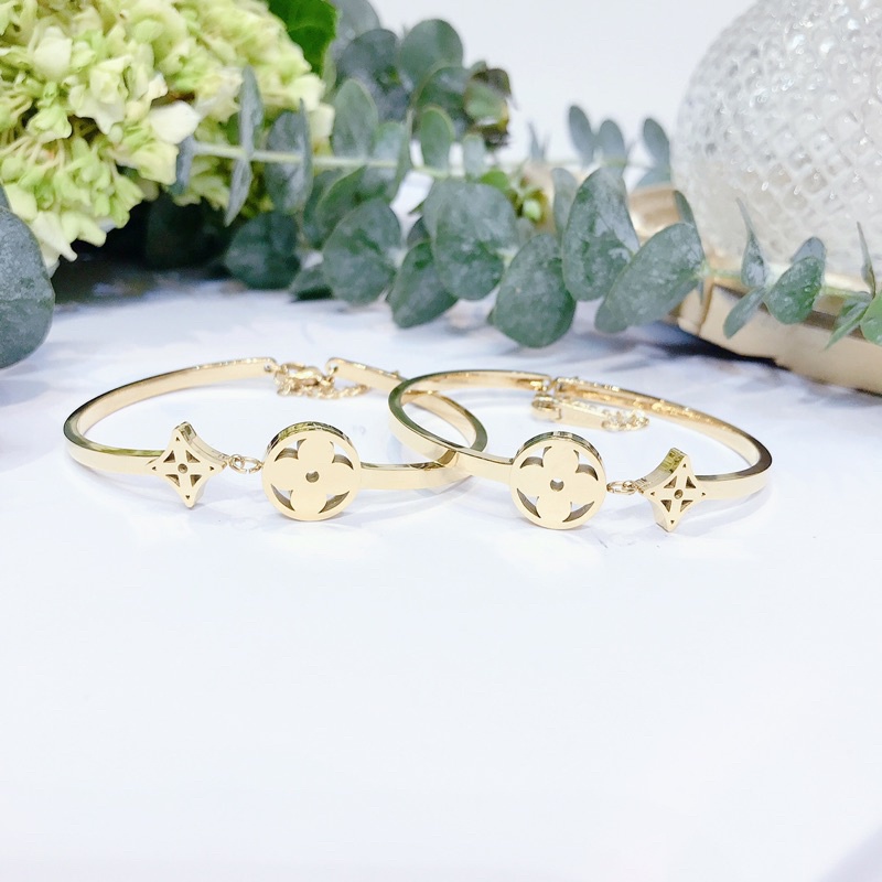 Lắc Tay LV Titan Vòng Tay Nữ Titan Chất Liệu Cao Cấp Không Rỉ Set Thiết Kế Đơn Giản Tinh Tế