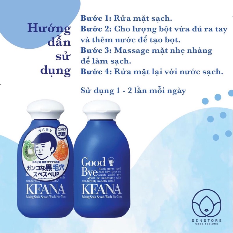 (HÀNG CHÍNH HÃNG) BỘT RỬA MẶT VÀ TẨY DA CHẾT KEANA BAKING SODA SCRUB WASH