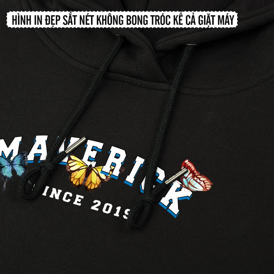 Áo khoác hoodie unisex nam nữ vải cotton da cá in Bươm Bướm logo local brand MVR LIKA06042016